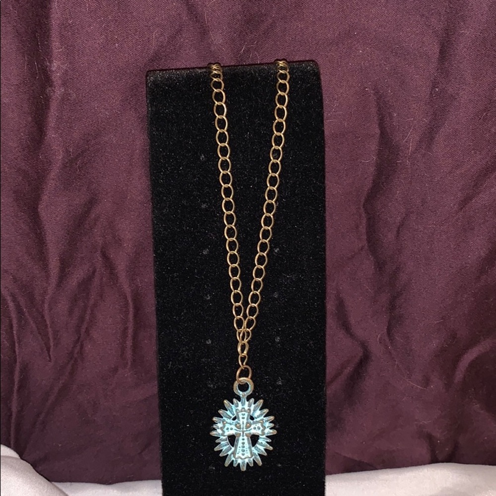 BLUE CROSS NECKLACE